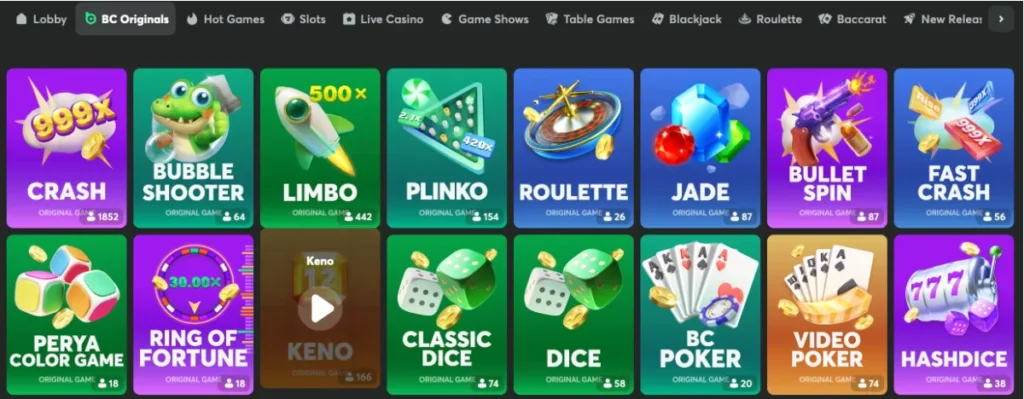 Original BC.Game Exclusives