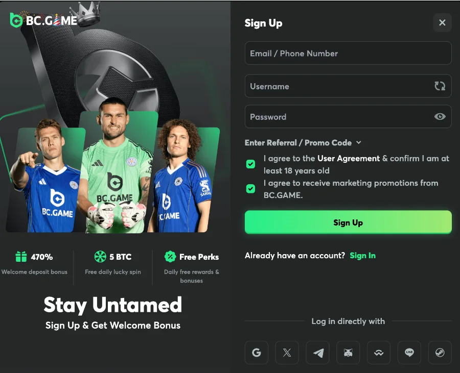 Getting Started at BC.Game