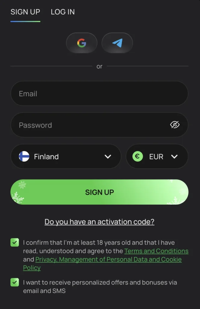Flagman Casino Registration Form