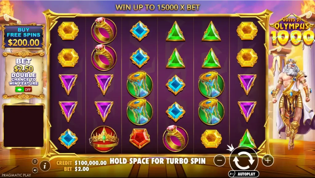 Gates of Olympus 1000 (Pragmatic Play) with bonus buy feature