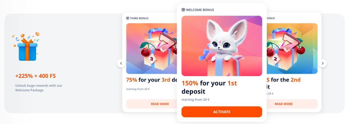 Monro Casino Welcome Package