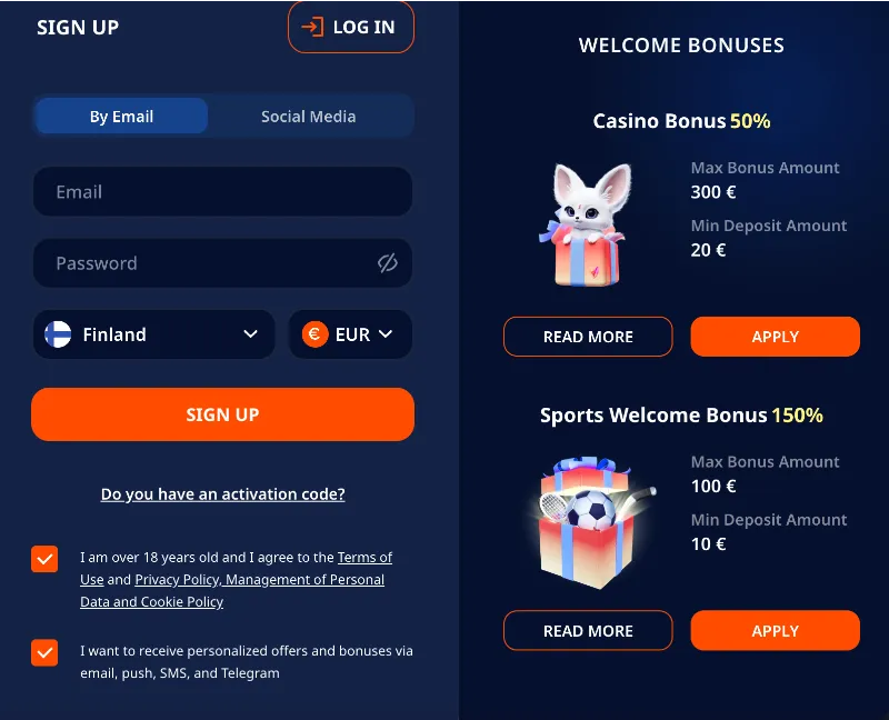 Monroe Casino Registration Form