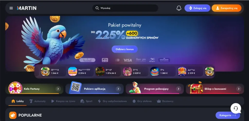Martin Casino – strona główna w języku polskim