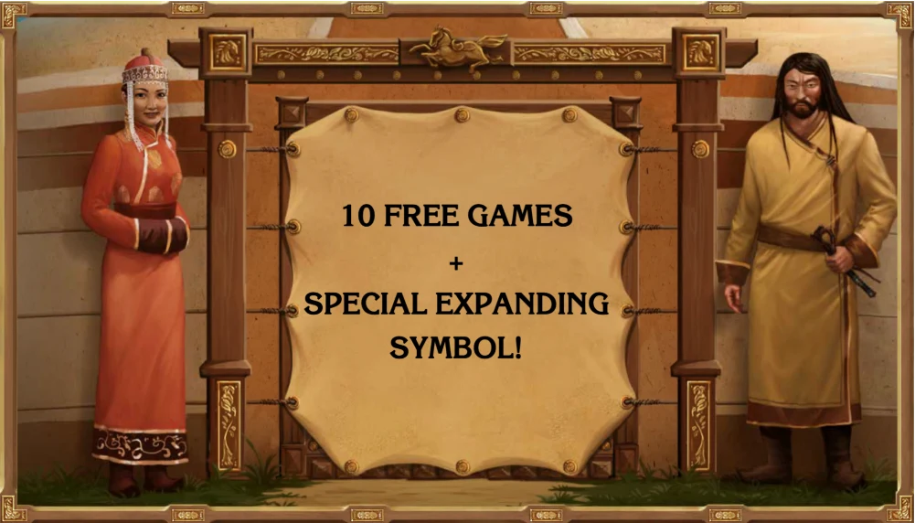 Mongol Treasures Slot Bonus Features - 10 Free Games + Special Expanding Symbol