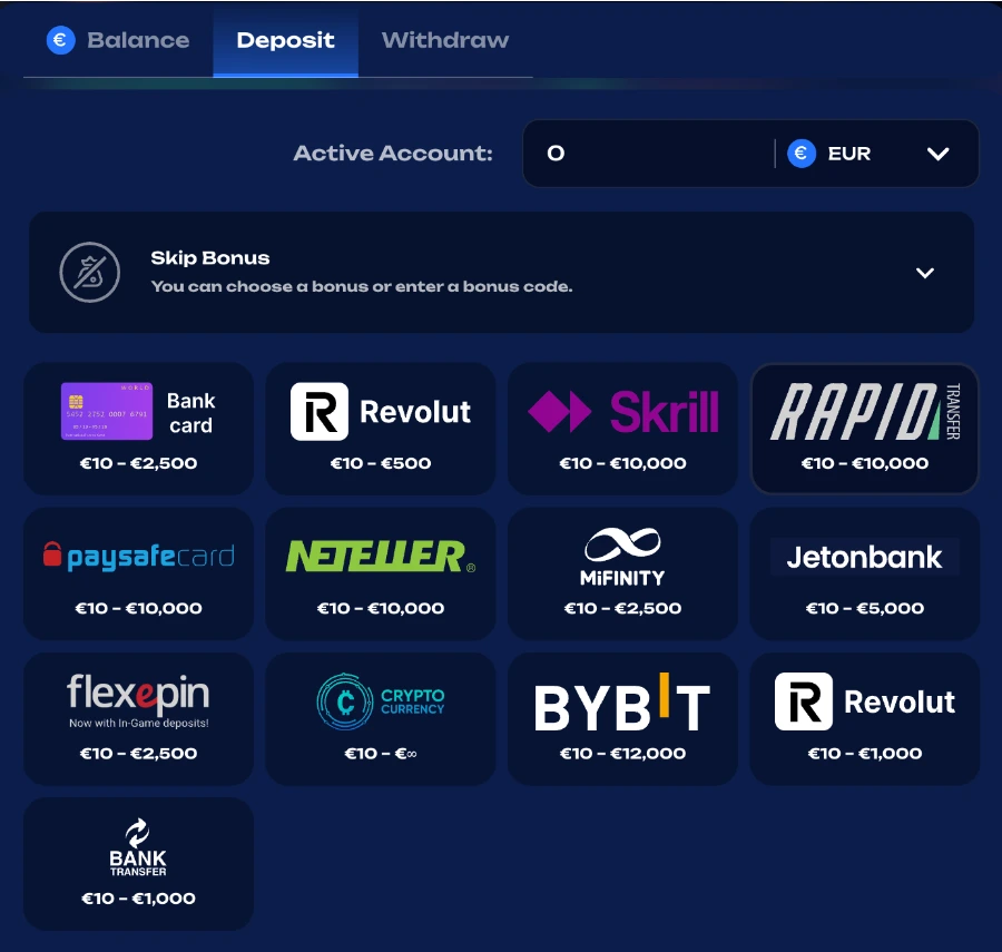 Fugu Casino Deposits and Withdrawals