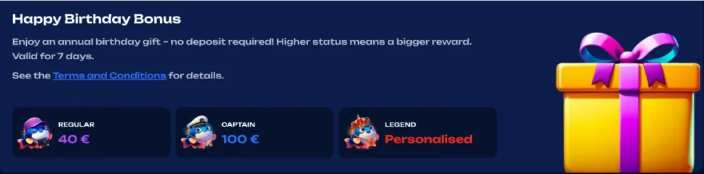 Happy Bithday Bonus at Fugu Casino