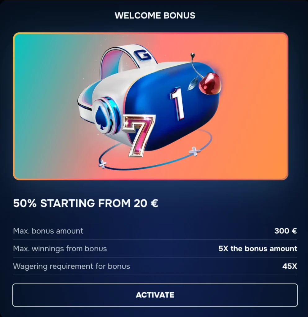 Gizbo Casino Welcome Bonus