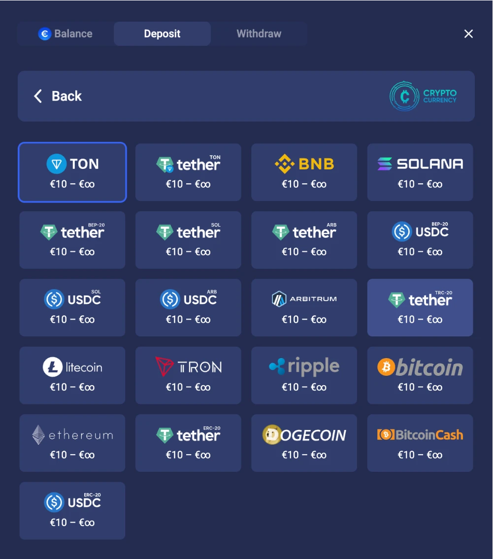 Legzo Casino Crypto payouts