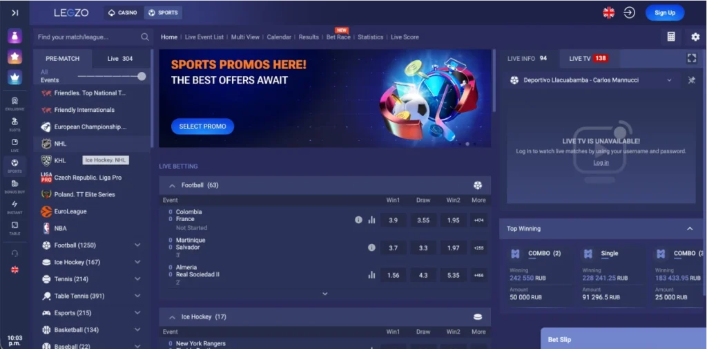 Legzo Casino Sports Betting