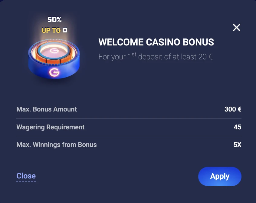 Welcome Bonus x45